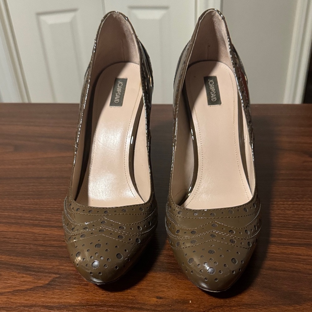Joan & David Brown Perforated Heels
